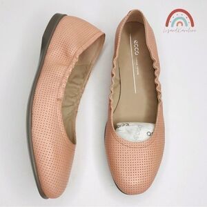 New! ECCO Incise Enchant Ballerina Leather Muted Clay Ballet Flats 10-10.5 EU41